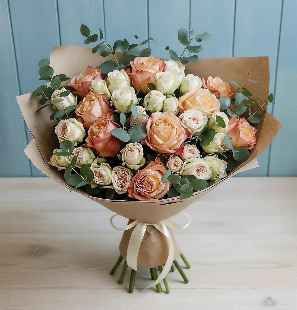 Букет цветов из: Альстромерии и Розы в Александрии