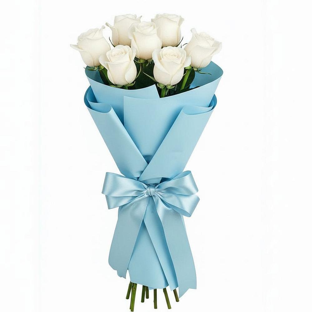 Букет 7 белых роз Проуд в Александрии