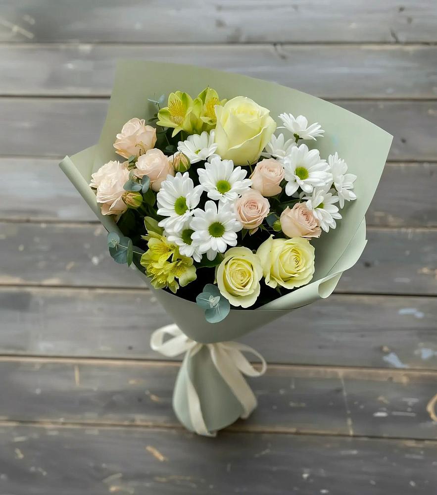 Букет цветов из: Альстромерии, Розы и Хризантемы в Александрии