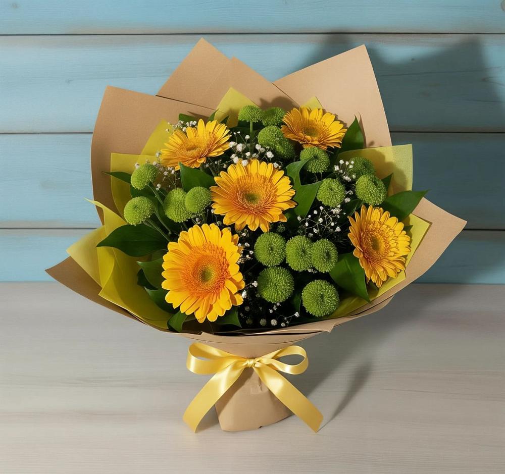 Букет цветов из: Герберы и Хризантемы в Александрии