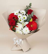 Букет цветов из:  Розы, Хризантемы, Герберы и Лилии в Александрии