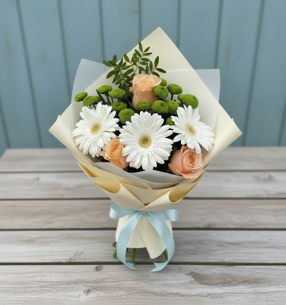 Букет цветов из: Герберы, Розы и Хризантемы в Александрии