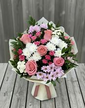 Букет цветов из:  Альстромерии, Гвоздики, Розы и Хризантемы в Александрии