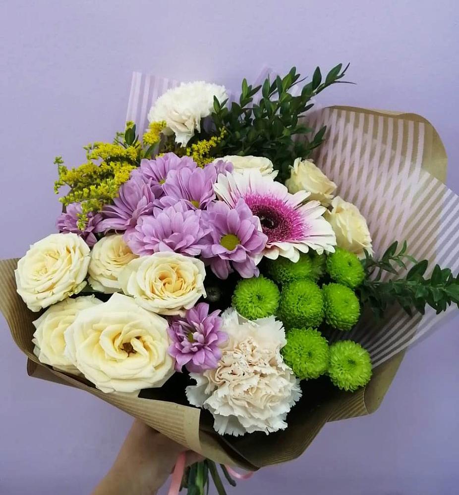 Букет цветов из: Хризантемы, Розы, Гвоздики и Герберы в Александрии